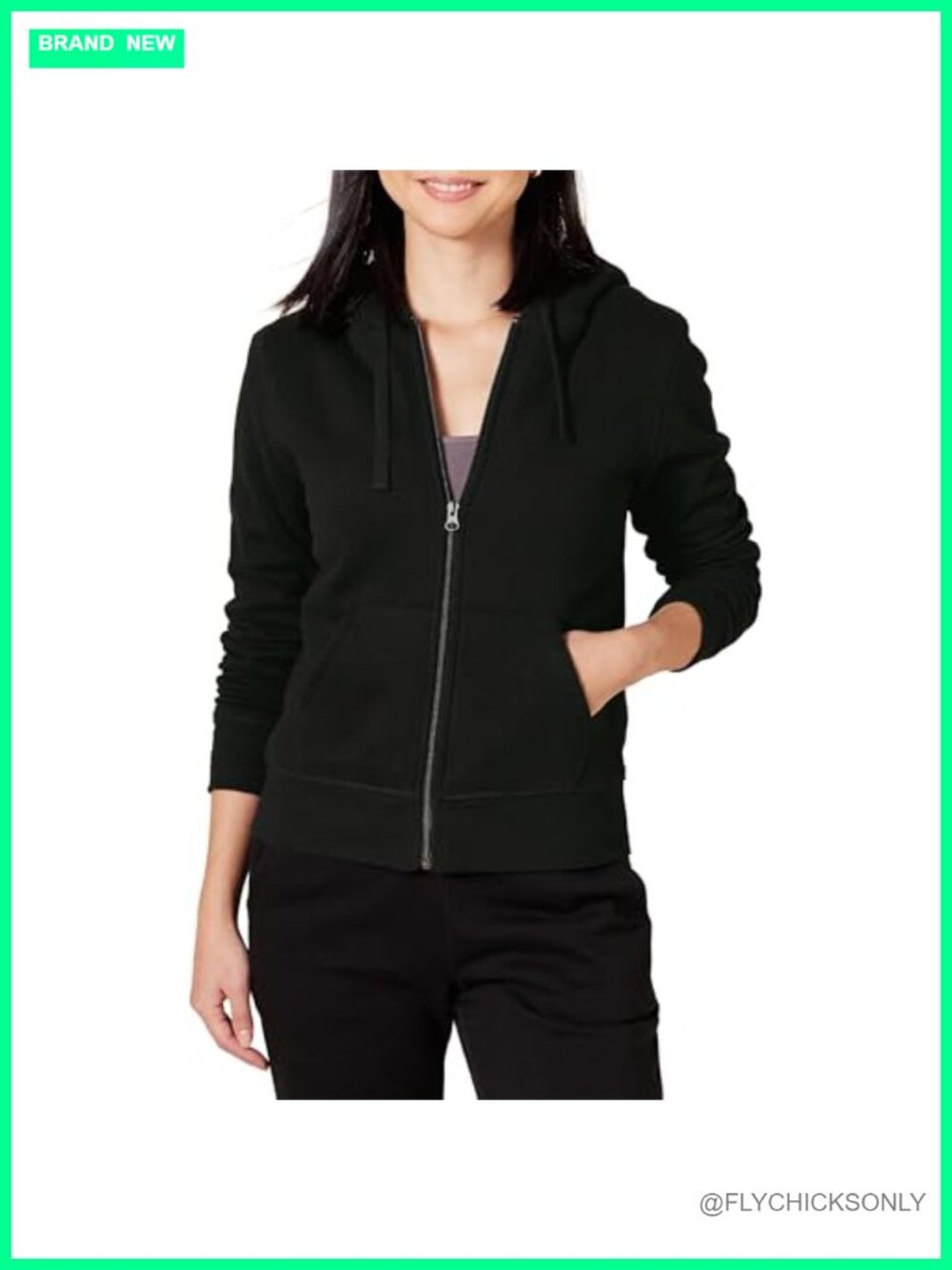 Sherpa-Lined Fleece Full-Zip Hooded Jacket Drawstring